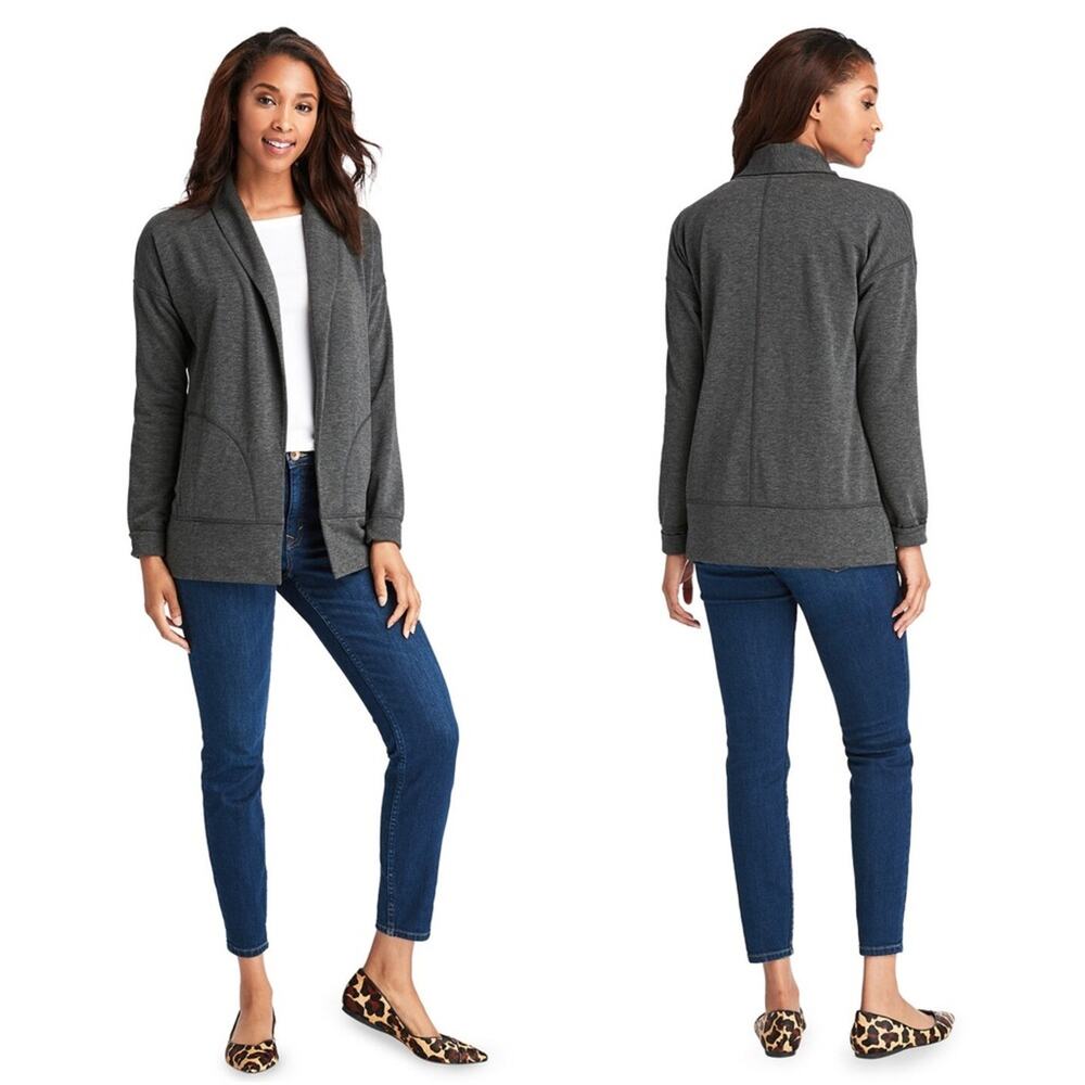 Vineyard Vines Charcoal Grey Open Front Cardigan - image 3